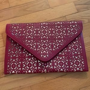 Red Envelope Clutch with Gold Accents